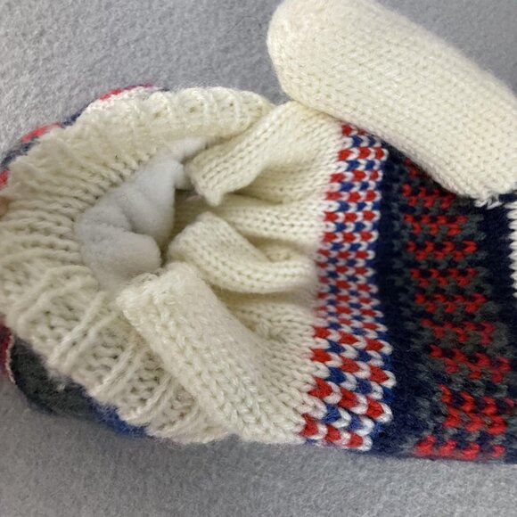 Pudus Flip Gloves Womens One Size Knit Fleece Lined Winter Mittens Convertible - Picture 3 of 7